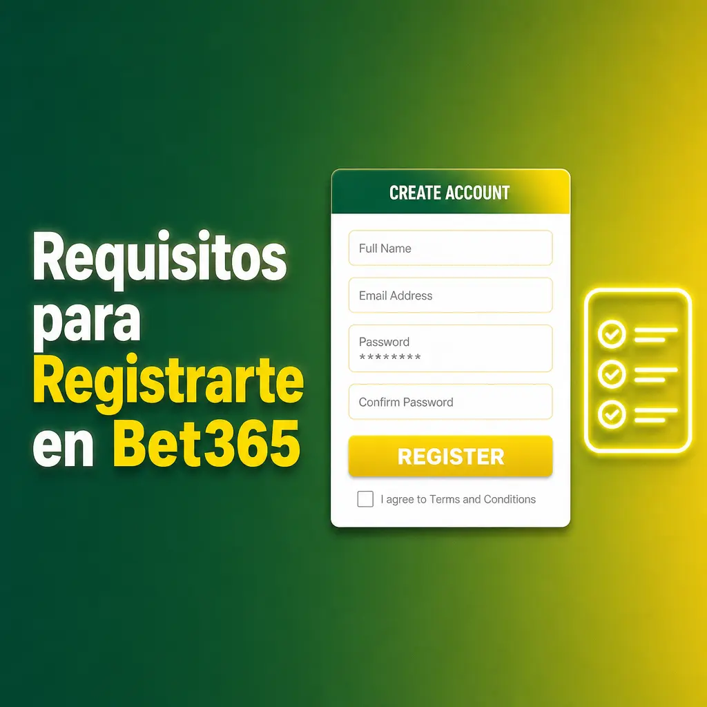 Requisitos para registrarse en Bet365