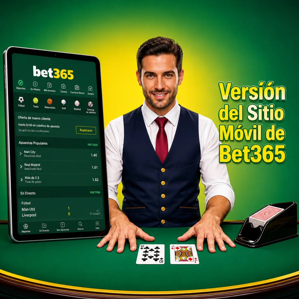 Sitio móvil de Bet365 en un smartphone